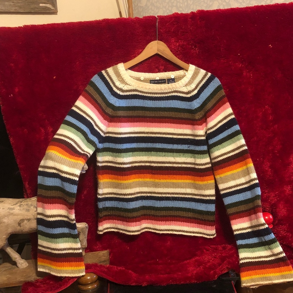 Derek Heart Multicolor Striped Sweater